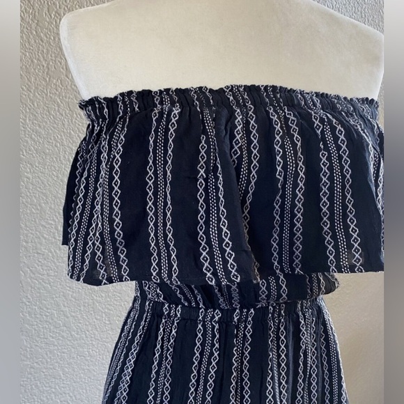 Elan Off the shoulder Ruffle Maxi cover-up (on sheer side) - Very dark navy - Picture 2 of 5